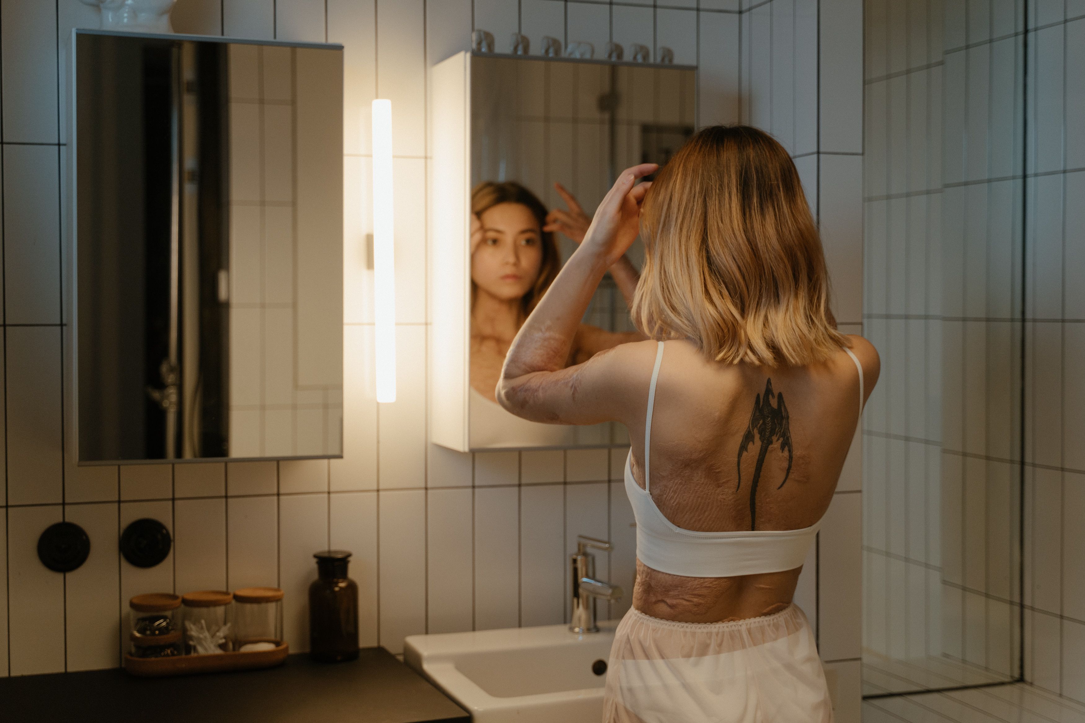 Tatuagem em fase de cicatrização